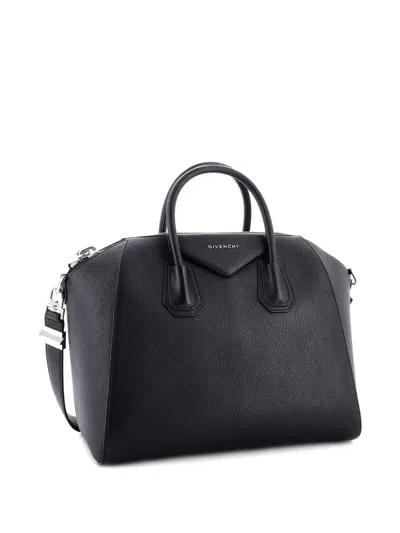 Pre-owned Givenchy Antigona Bag Leather Medium Satchel In Black