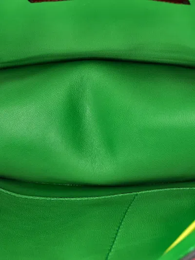 Pre-owned Valentino Garavani 1973 Glam Lock Striped Leather Medium Shoulder Bag In Pink