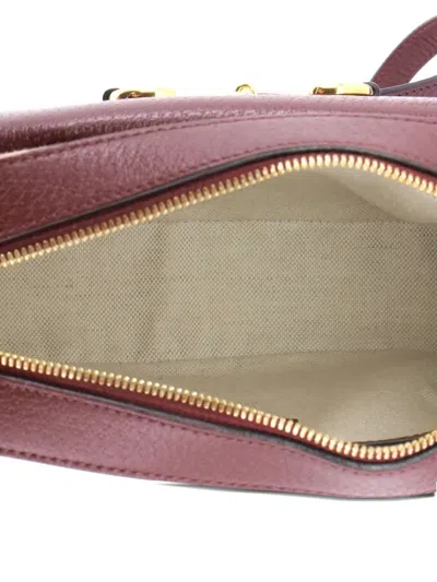 Pre-owned Gucci Horsebit 1955 Flap Pocket Camera Bag Gg Canvas And Leather Small Crossbody Bag In Brown