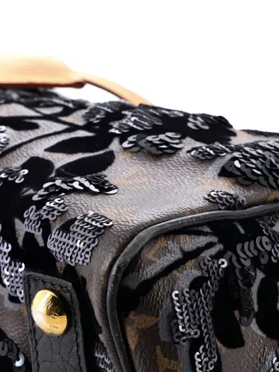 Pre-owned Louis Vuitton Speedy Handbag Fleur De Jais Monogram Canvas 30 Satchel In Brown