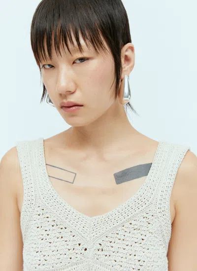 Bottega Veneta Women Large Fin Earrings In Metallic