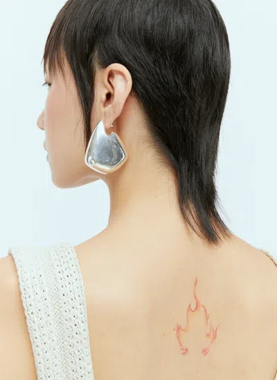 Bottega Veneta Women Large Fin Earrings In Metallic