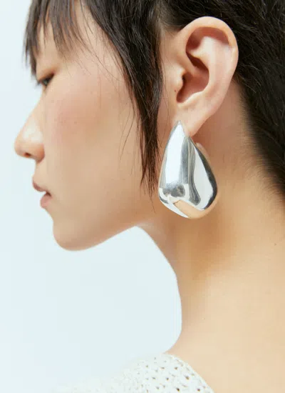 Bottega Veneta Women Large Fin Earrings In Metallic