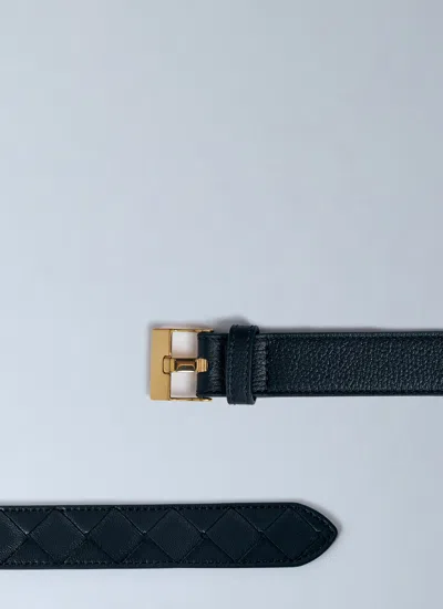 Bottega Veneta Women Long Watch Belt In Black