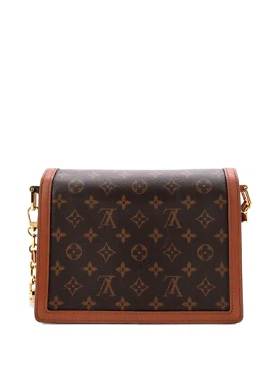 Pre-owned Louis Vuitton Dauphine Reverse Monogram Canvas Mm Shoulder Bag In Brown