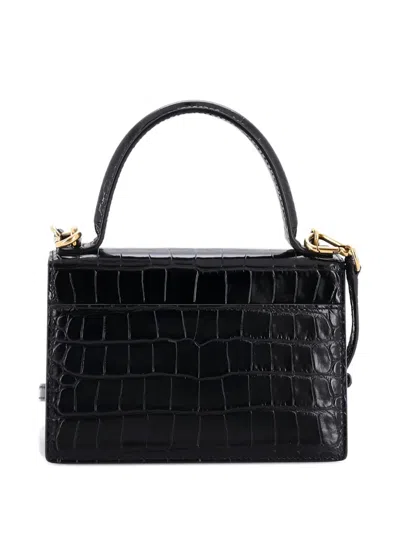 Pre-owned Balenciaga Sharp Top Handle Bag Crocodile Embossed Leather Xs Satchel In Black
