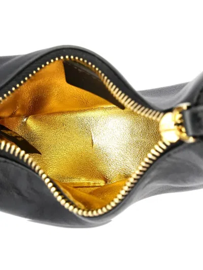 Pre-owned Fendi Graphy Bag Leather Nano Hobo Bag In Black