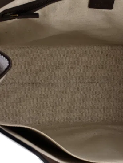 Pre-owned Gucci Ophidia Cut Out Handle Gg Coated Canvas Large Tote Bag In Neutral