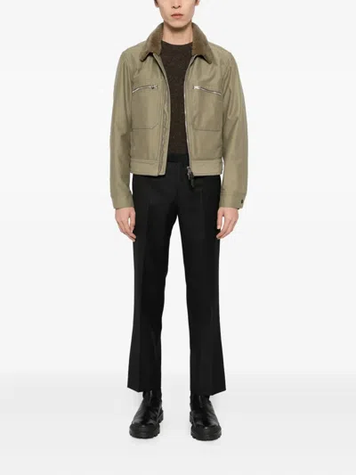 Auralee Striped Trousers In Gray