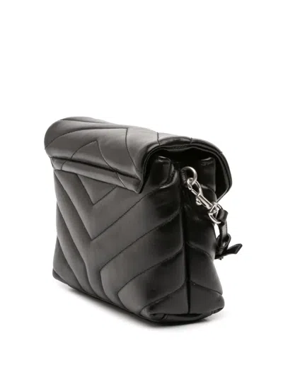 Pre-owned Saint Laurent 2018 Toy Leather Monogram Loulou Crossbody Bag In Black