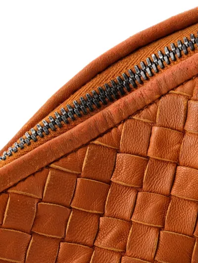 Pre-owned Bottega Veneta Nodini Intrecciato Nappa Medium Crossbody Bag In Orange