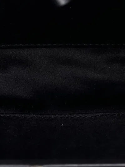 Pre-owned Bottega Veneta Box Knot Intrecciato Satin Small Clutch Bag In Black