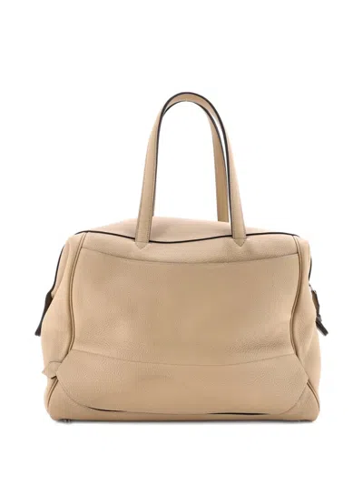 Pre-owned Hermes Wallago Cabine Bag Togo 35 Satchel In Neutral