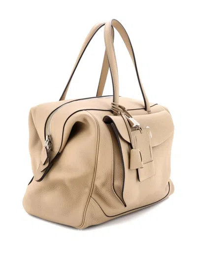 Pre-owned Hermes Wallago Cabine Bag Togo 35 Satchel In Neutral