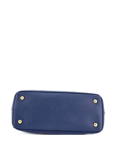 Pre-owned Prada Gardener's Saffiano Leather Medium Tote Bag In Blue