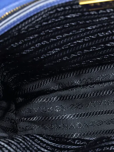 Pre-owned Prada Gardener's Saffiano Leather Medium Tote Bag In Blue