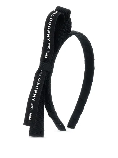 Philosophy Di Lorenzo Serafini Bow-embellished Head Band In Black