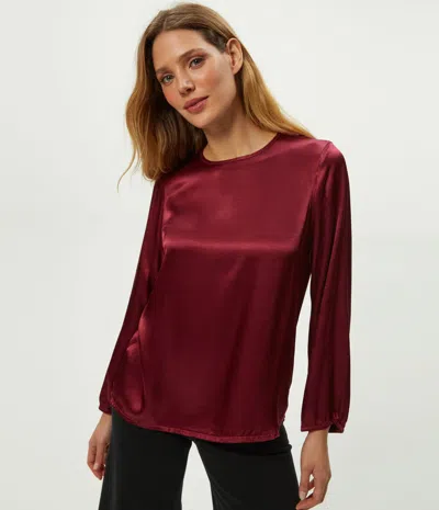 Michael Stars Lali Satin Top In Burgundy