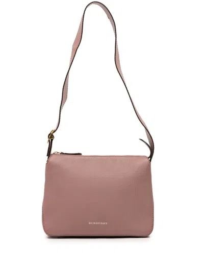 Pre-owned Burberry 2000-2017 Small Grained Calfskin Helmsley Crossbody Bag In Pink