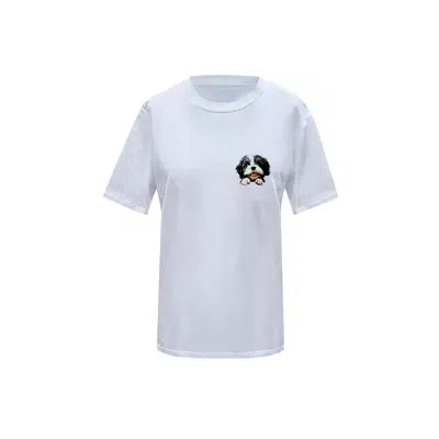 Toma Women's Dog Lover White T-shirt Number Twenty One In White