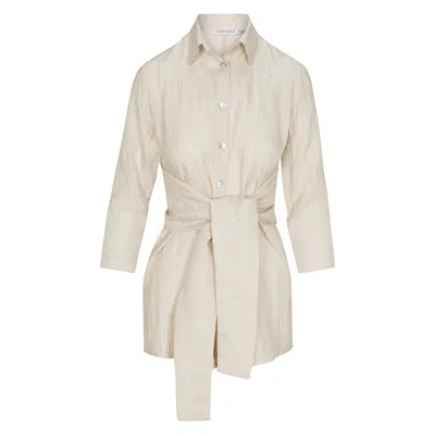 Farinaz Rapture Tunic - Natural Off White In White