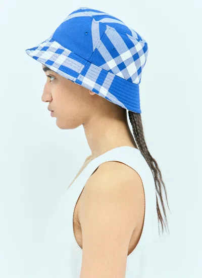 Burberry Women Check Bucket Hat In Blue
