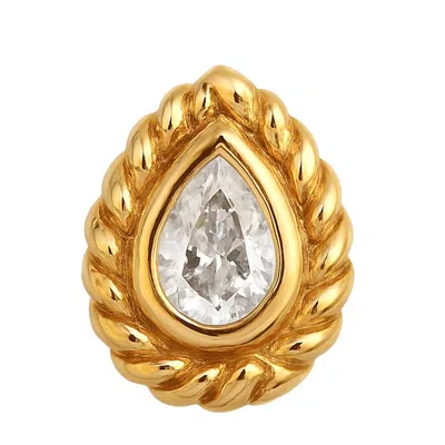 Ecce | Artisan Diamonds Women's Single 14k Rose Gold Tiny Drop Diamond Earring In Gold