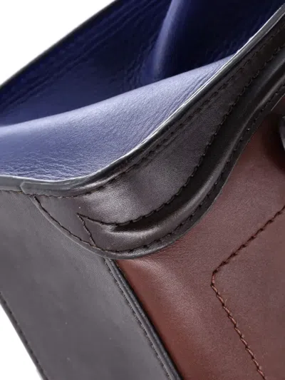 Pre-owned Celine Tricolor Luggage Bag Leather Nano Crossbody Bag In Brown