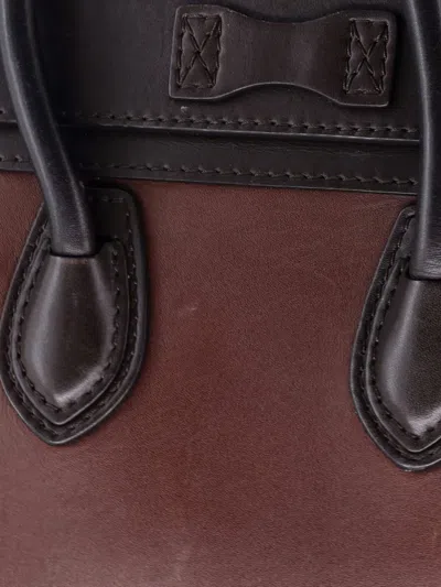 Pre-owned Celine Tricolor Luggage Bag Leather Nano Crossbody Bag In Brown