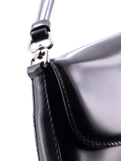 Pre-owned Prada Cleo Flap Shoulder Bag Spazzolato Leather Small Hobo Bag In Black