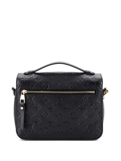 Pre-owned Louis Vuitton Pochette Metis Monogram Empreinte Leather Crossbody Bag In Black
