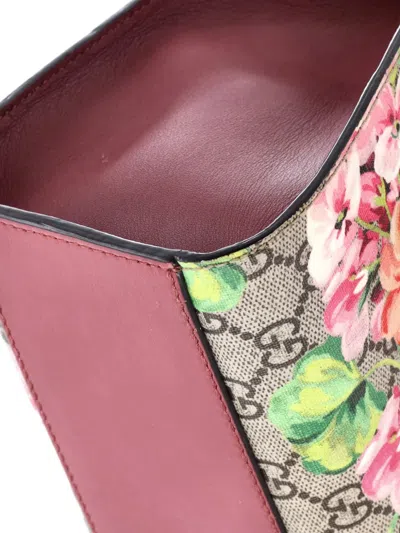 Pre-owned Gucci Padlock Blooms Print Gg Coated Canvas Medium Shoulder Bag In Neutral