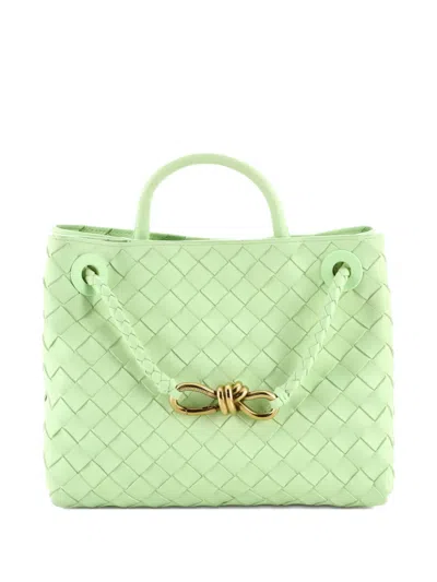 Pre-owned Bottega Veneta Andiamo Top Handle Bag Intrecciato Nappa Small Satchel In Green