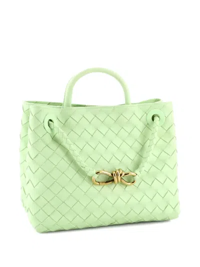 Pre-owned Bottega Veneta Andiamo Top Handle Bag Intrecciato Nappa Small Satchel In Green