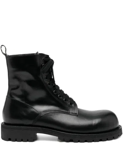 Comme Des Garçons Homme Deux Leather Boots In Black