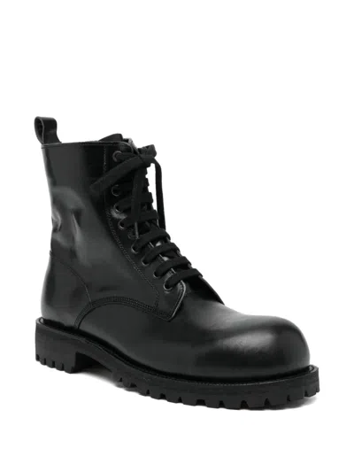 Comme Des Garçons Homme Deux Leather Boots In Black