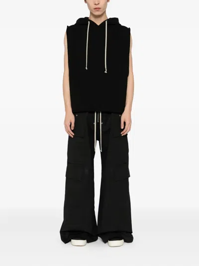 Rick Owens Concordians Runway Hooded Tank Top In Black