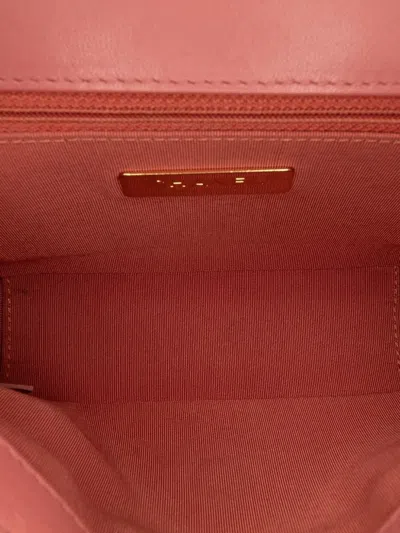 Pre-owned Chanel 2019 Quilted Lambskin Chain Infinity Top Handle Bag Satchel In Pink