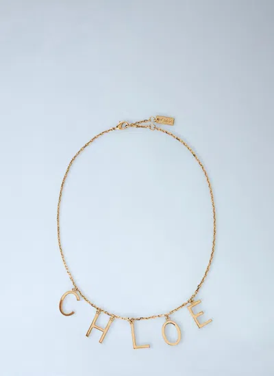 Chloé Chloe Women Gold Metal Chloe Letters Necklace