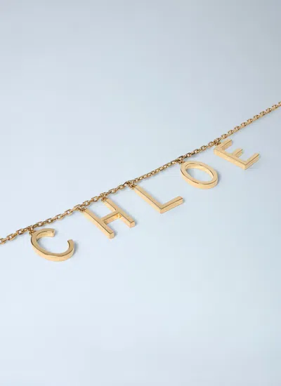 Chloé Chloe Women Gold Metal Chloe Letters Necklace