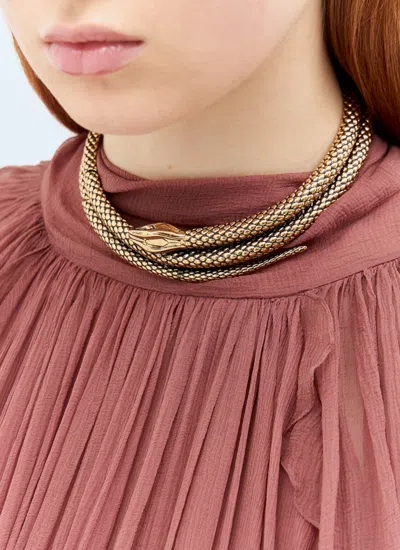 Chloé Gold Vintage Snake Choker Necklace In Neutral