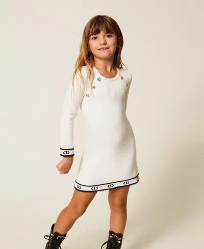 Twinset Kids Logo Dress In White