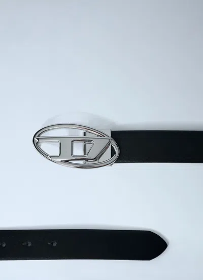 Diesel B-1dr W Woman Belt Black Size 38 Bovine Leather In Black