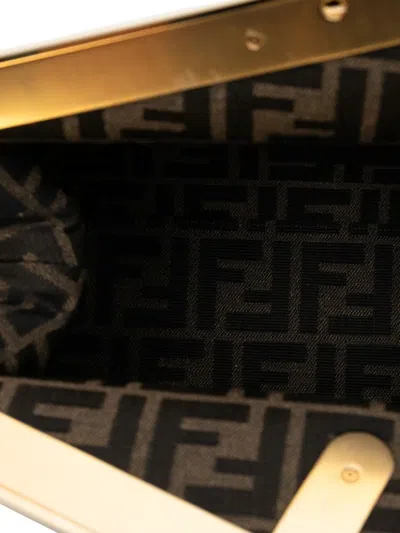 Pre-owned Fendi 2010-2025 Medium Shearling  First Shoulder Bag In Brown