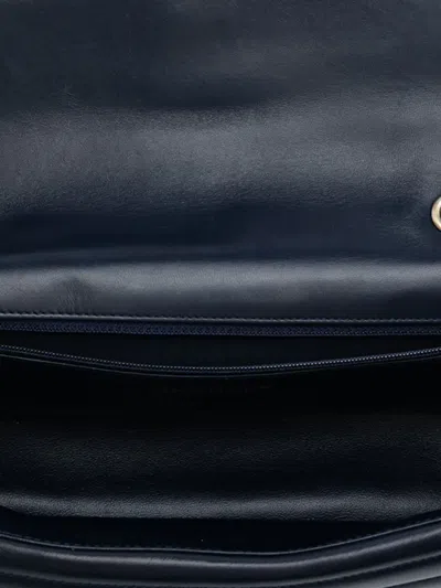 Pre-owned Chanel 2013-2014 Cc Horizontal Quilted Lambskin Double Flap Crossbody Bag In Blue