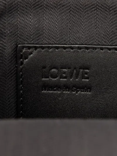 Pre-owned Loewe 2021-2025 Satin Calfskin Anagram Vertical Pocket Crossbody Bag In Black