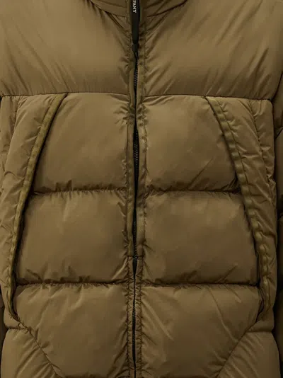 C.p. Company Nycra-r Hooded Down Jacket In Brown