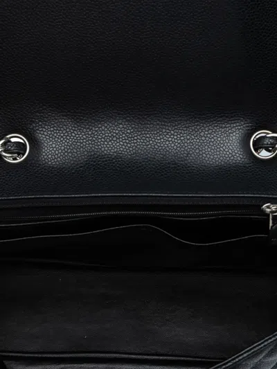 Pre-owned Chanel 2009-2010 Jumbo Classic Caviar Single Flap Shoulder Bag In Black