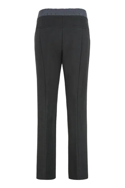 Peserico High-waisted Trousers With A Crease In Gray