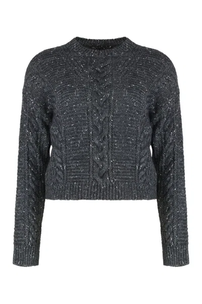 Max Mara Studio Boxy Sweater In Alpaca Blend In Gray